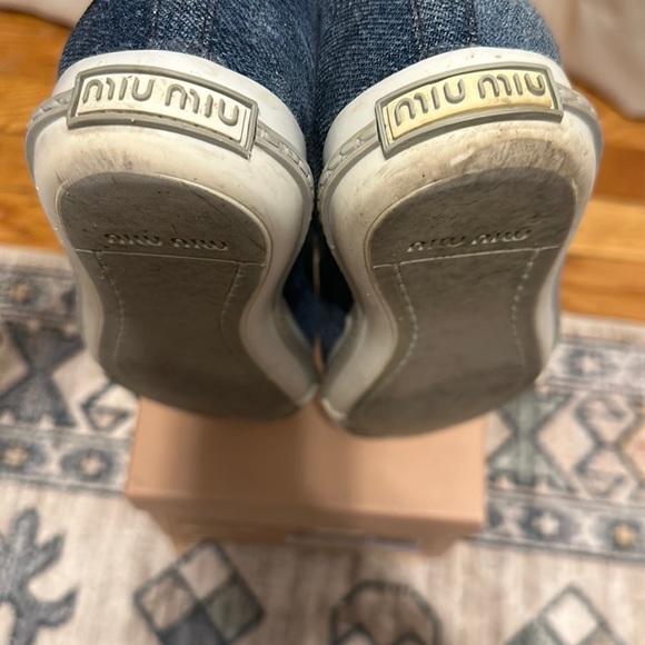 Miu Miu Denim Embellished Sneaker > size 37 - Picture 3 of 6